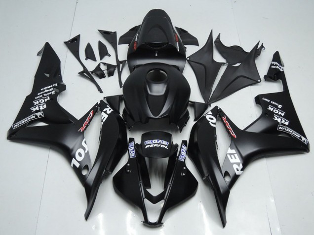 2007-2008 Matte Black White Repsol Honda CBR600RR Motorcycle Fairing Kits Canada