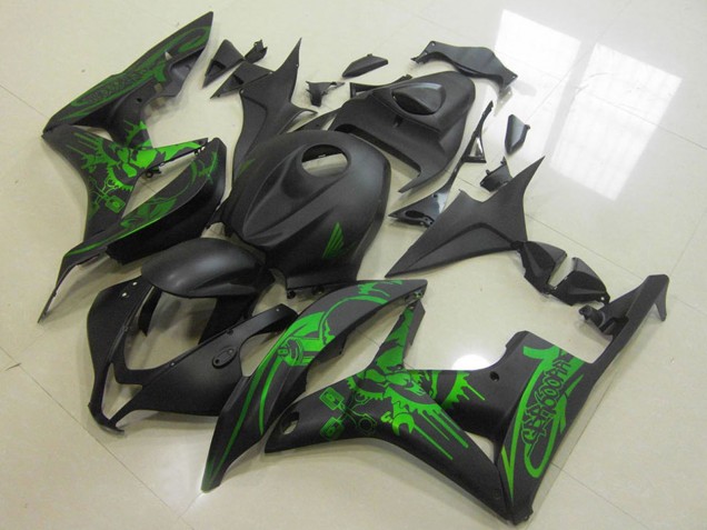 2007-2008 Green Matte Black Skull Honda CBR600RR Motorcycle Fairings Canada