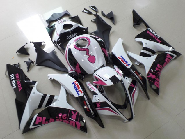 2007-2008 White Pink Matte Black HRC Playboy with Durex Honda CBR600RR Motorcycle Fairings Canada