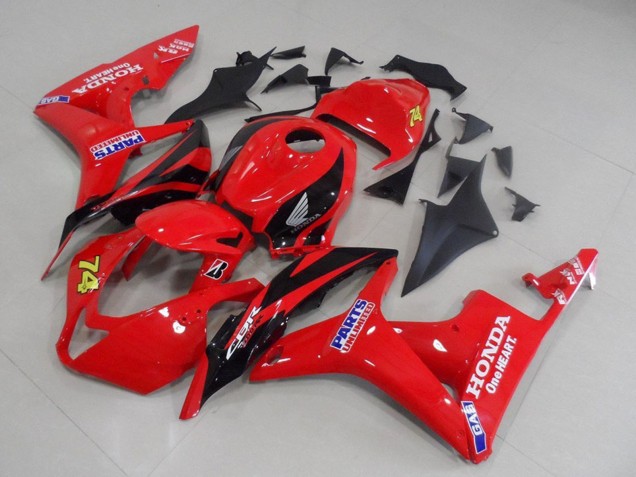 2007-2008 Red Glossy Black Racing Unlimited Parts 74 Honda CBR600RR Motorcycle Fairings Canada