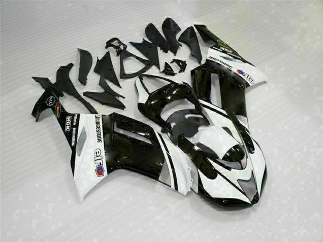 2007-2008 Black White Kawasaki ZX6R Motorcycle Fairings Canada