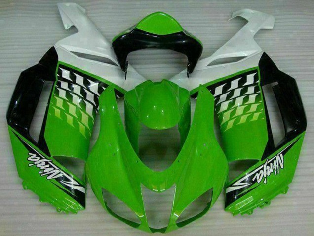 2007-2008 Green White Ninja Kawasaki ZX6R Motorcycle Fairings Canada