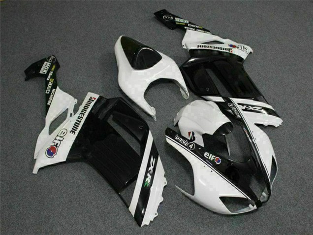 2007-2008 Black White Elf Kawasaki ZX6R Motorcycle Fairings Canada