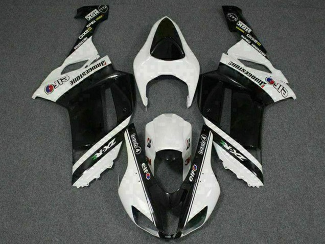 2007-2008 Black White Elf Kawasaki ZX6R Motorcycle Fairings Canada