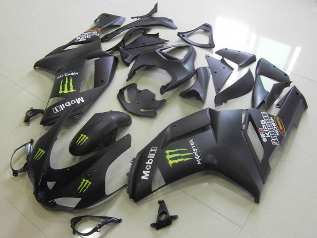 2007-2008 Matte Black Monster Kawasaki ZX6R Motorcycle Fairings Canada
