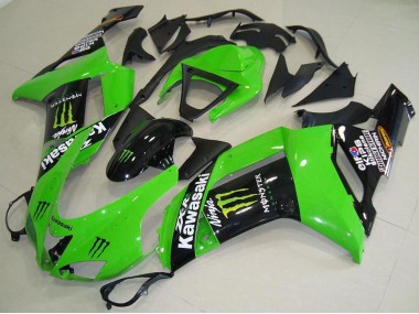 2007-2008 Monster Green Kawasaki ZX6R Motorcycle Fairings Canada