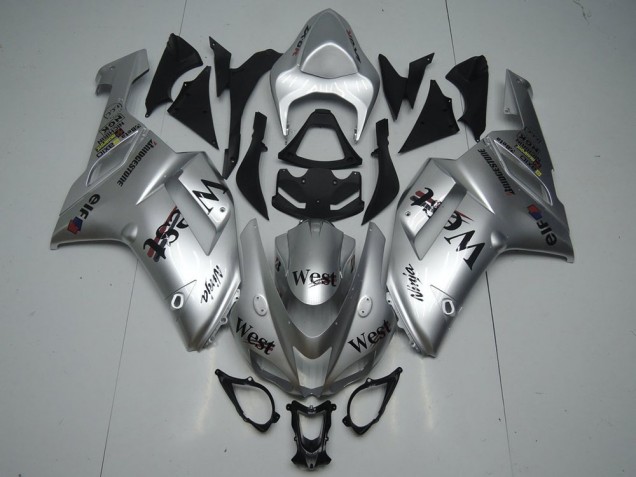 2007-2008 Silver West Kawasaki ZX6R Motorcycle Fairings Canada