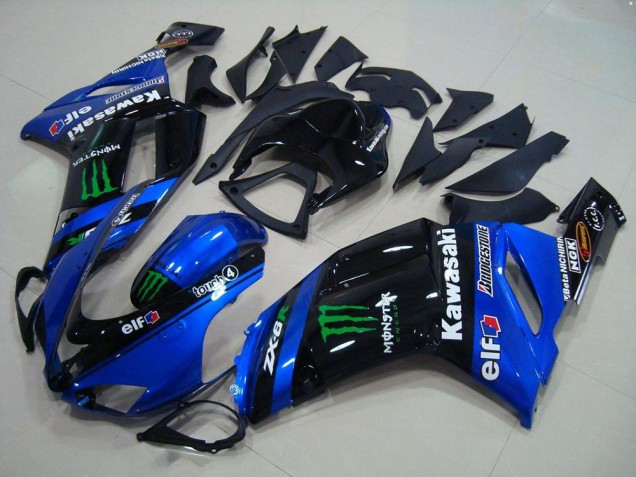 2007-2008 Blue Monster Kawasaki ZX6R Motorcycle Fairings Canada