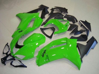 2007-2008 Green Matte Black Kawasaki ZX6R Motorcycle Fairings Canada