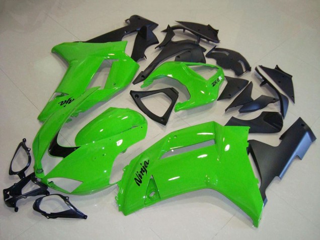 2007-2008 Green Matte Black Kawasaki ZX6R Motorcycle Fairings Canada