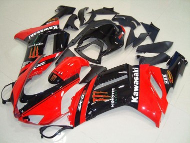 2007-2008 Monster In Red Kawasaki ZX6R Motorcycle Fairings Canada