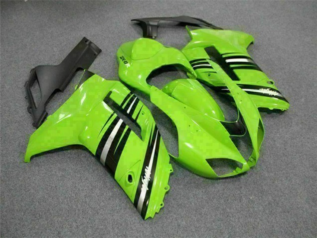 2007-2008 Green Black Kawasaki ZX6R Motorcycle Fairing Kits Canada