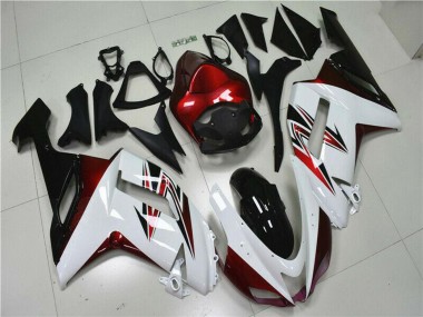 2007-2008 White Black Red Kawasaki ZX6R Motorcycle Fairings Canada