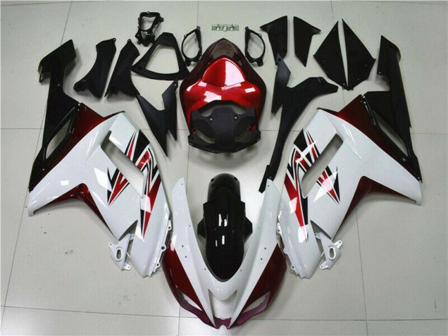 2007-2008 White Black Red Kawasaki ZX6R Motorcycle Fairings Canada