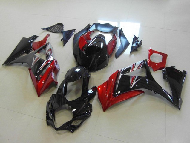 2007-2008 Red Glossy Black No Decal Suzuki GSXR 1000 Motorcycle Fairings Canada