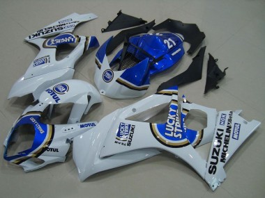 2007-2008 White Blue Lucky Strike Suzuki GSXR 1000 Motorcycle Fairings Canada