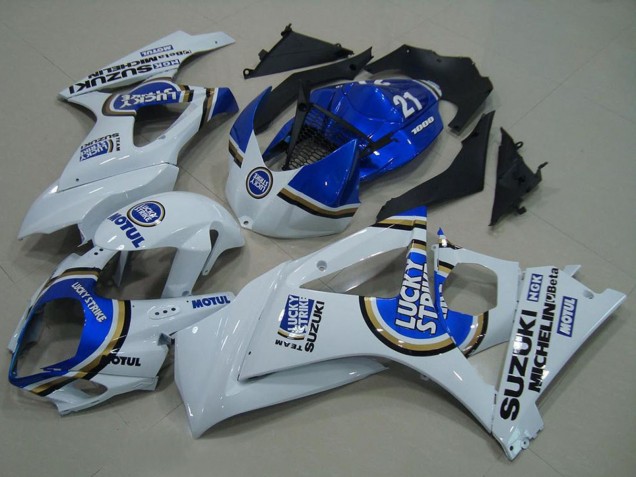 2007-2008 White Blue Lucky Strike Suzuki GSXR 1000 Motorcycle Fairings Canada