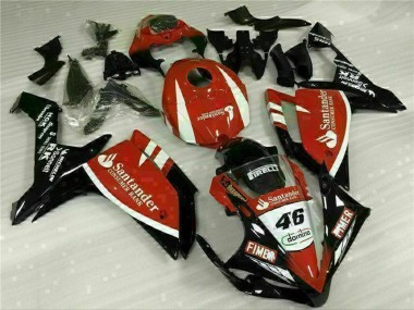 2007-2008 Red White Black Fimer Santander 46 Yamaha YZF R1 Motorcycle Fairings Canada