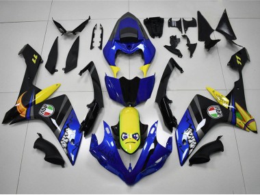 2007-2008 Blue Yellow Black Shark Yamaha YZF R1 Motorcycle Fairings Canada