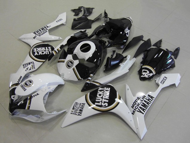 2007-2008 White Black Lucky Strike Yamaha YZF R1 Motorcycle Fairings Canada