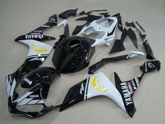 2007-2008 White Black Yellow Dolphin Yamaha YZF R1 Motorcycle Fairings Canada
