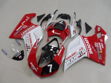 2007-2014 White Red Glossy Black Banner 7 Ducati 848 1098 1198 Motorcycle Fairings Canada
