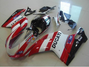 2007-2014 White Red Black Generali Tim Ducati 848 1098 1198 Motorcycle Fairings Canada