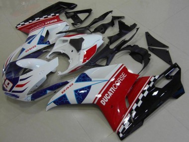 2007-2014 White Red Blue Glossy Black Corse 69 Ducati 848 Motorcycle Fairing Canada