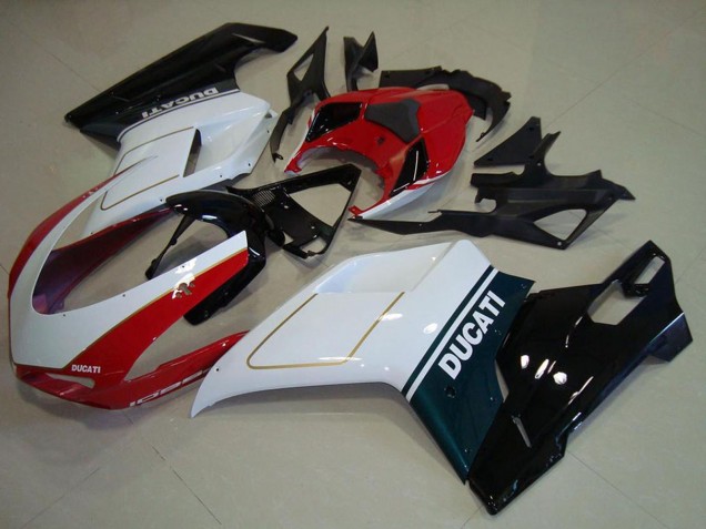 2007-2014 White Red Glossy Black Ducati 1098 Motorcycle Fairing Canada