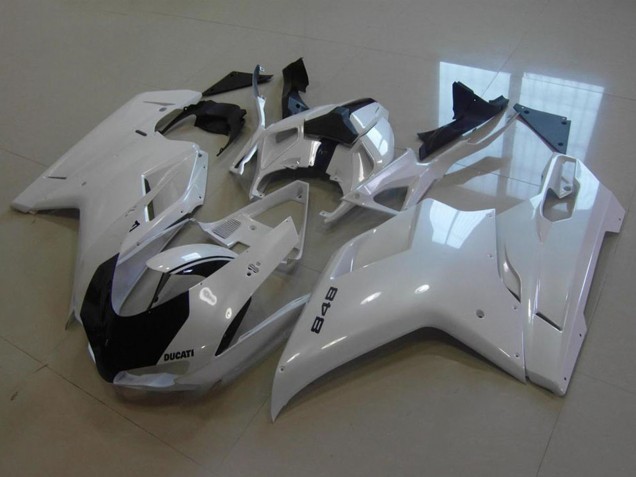 2007-2014 Glossy White Ducati 848 Motorcycle Fairings Canada