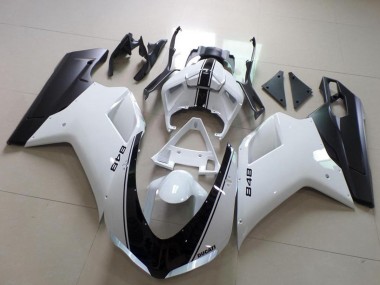 2007-2014 White Matte Black Ducati 848 Motorcycle Fairing Canada