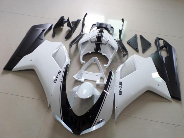 2007-2014 White Matte Black Ducati 848 Motorcycle Fairing Canada