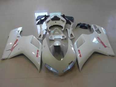 2007-2014 Glossy White Red Decals Ducati 848 Motorcycle Fairings Canada