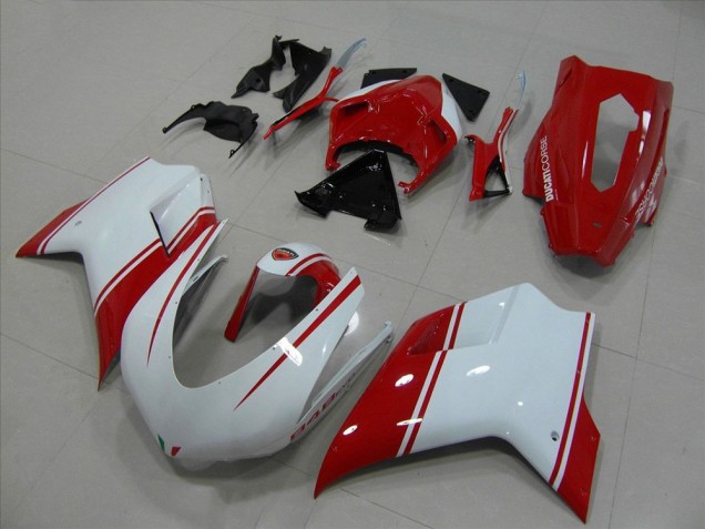 2007-2014 White Red Racing Version Ducati 848 Motorcycle Fairings Canada