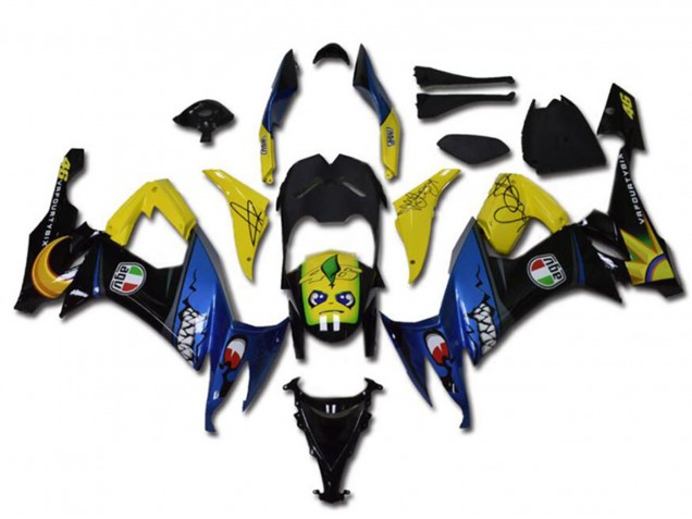 2008-2010 Yellow Black Blue Shark Kawasaki ZX10R Motorcycle Fairings Canada