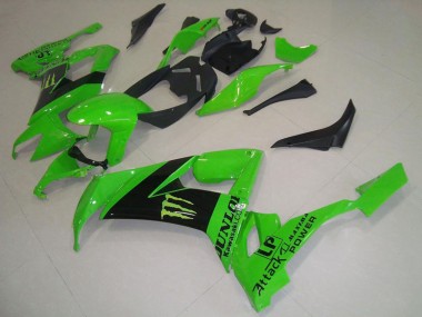 2008-2010 Green Black Monster Dunlop Kawasaki ZX10R Motorcycle Fairings Canada