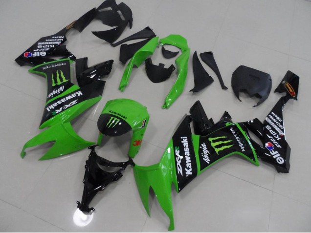 2008-2010 Green Glossy Black Monster Kawasaki ZX10R Motorcycle Fairings Canada