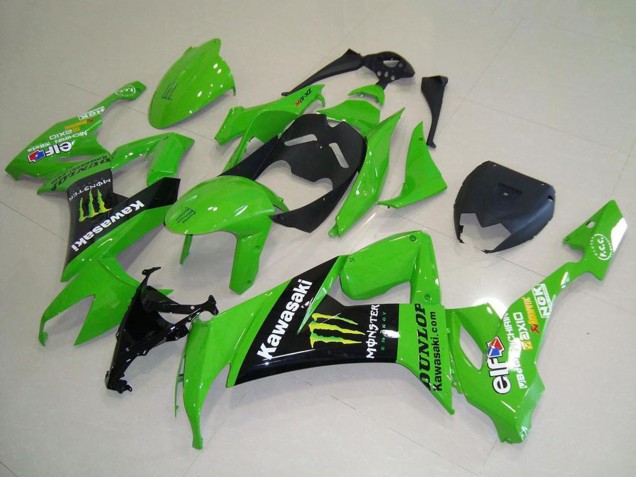 2008-2010 Green Glossy Black Yellow Monster Kawasaki ZX10R Motorcycle Fairings Canada