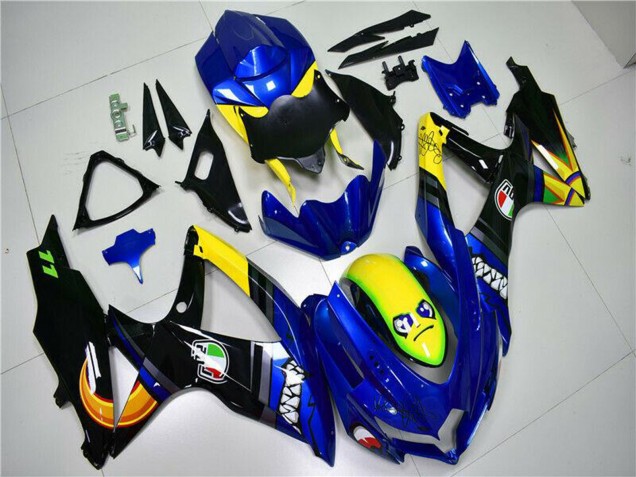2008-2010 Blue Yellow Shark Suzuki GSXR 600/750 Motorcycle Fairings Canada