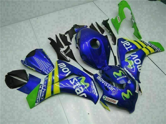 2008-2011 Blue Yellow Green MoviStar Castrol Honda CBR1000RR Motorcycle Fairings Canada