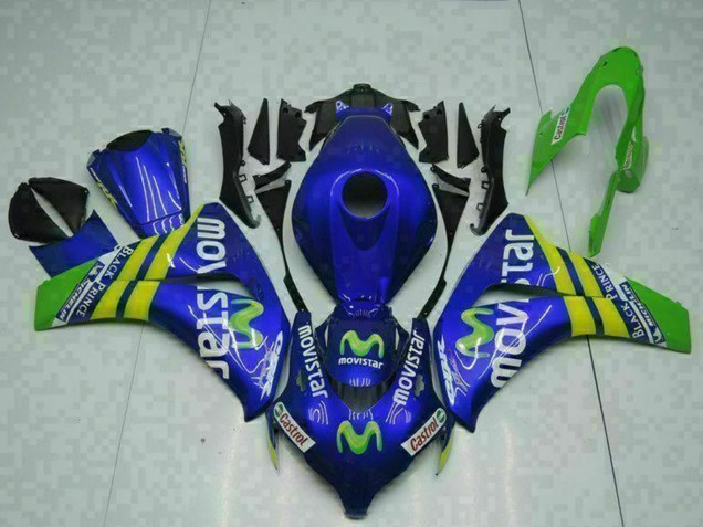2008-2011 Blue Yellow Green MoviStar Castrol Honda CBR1000RR Motorcycle Fairings Canada