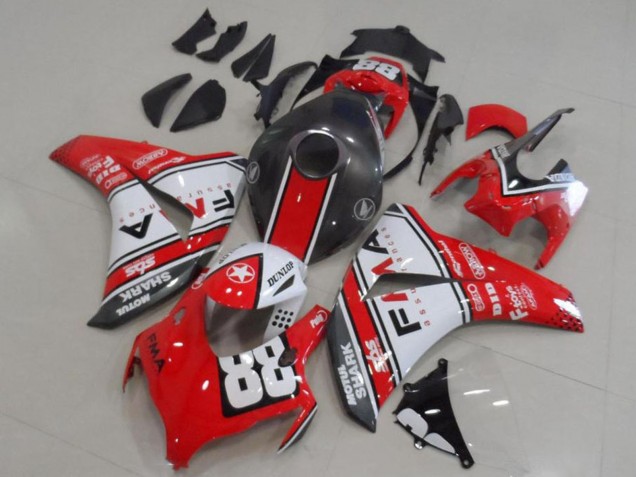2008-2011 White Red Matte Black Dunlop Fiamm 88 Honda CBR1000RR Motorcycle Fairings Canada