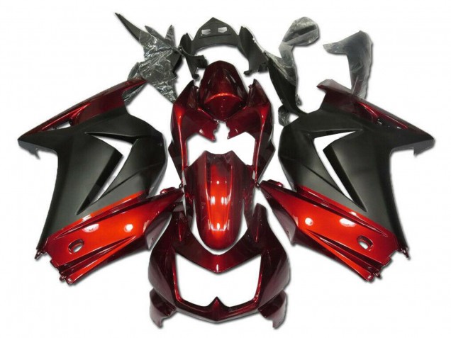 2008-2012 Red Matte Black Kawasaki EX250 Motorcycle Fairings Canada