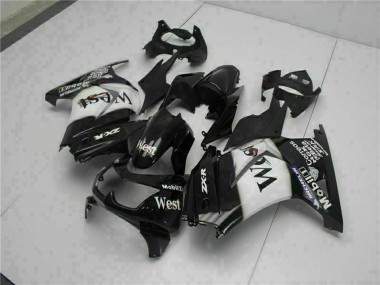 2008-2012 Glossy Black White West Kawasaki EX250 Motorcycle Fairings Canada