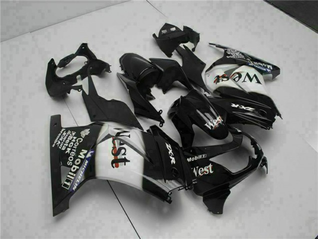 2008-2012 Glossy Black White West Kawasaki EX250 Motorcycle Fairings Canada
