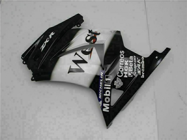 2008-2012 Glossy Black White West Kawasaki EX250 Motorcycle Fairings Canada