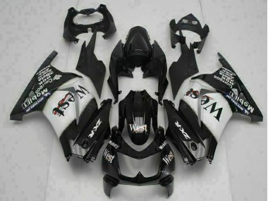 2008-2012 Glossy Black White West Kawasaki EX250 Motorcycle Fairings Canada