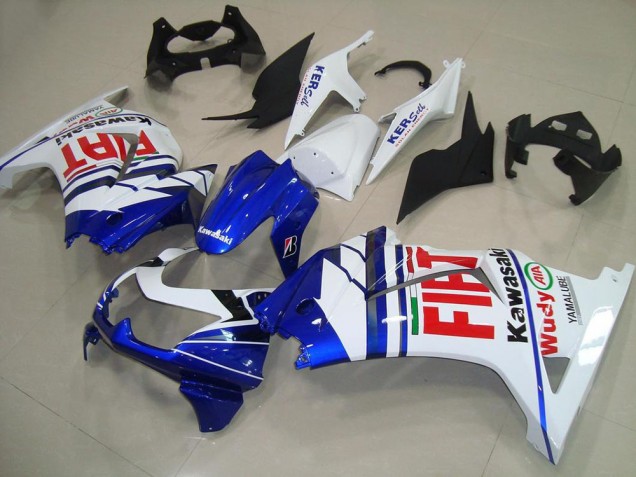2008-2012 White Blue Red Fiat Kawasaki ZX250R Motorcycle Fairings Canada