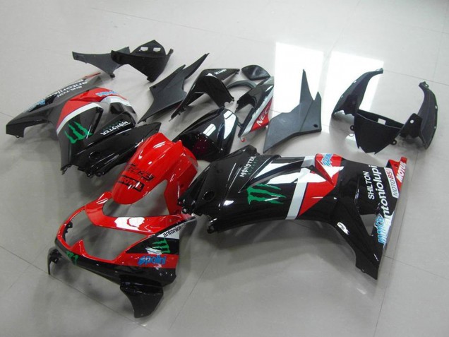 2008-2012 Glossy Black Red White Green Monster Motul Kawasaki ZX250R Motorcycle Fairings Canada