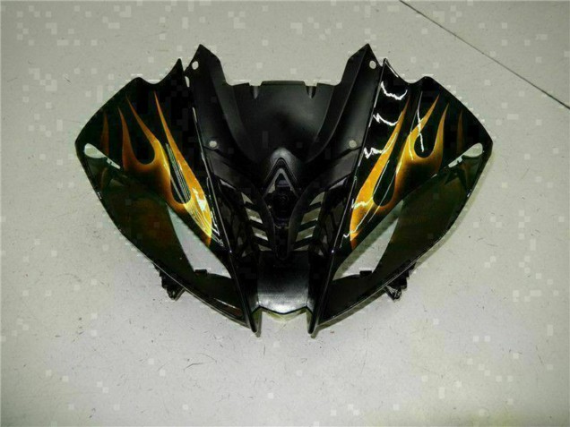 2008-2016 Glossy Black Gold Flame Yamaha YZF R6 Motorcycle Fairings Canada